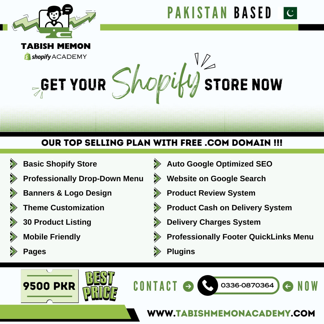 Get Your Shopify Store Now - Tabish Memon Academy