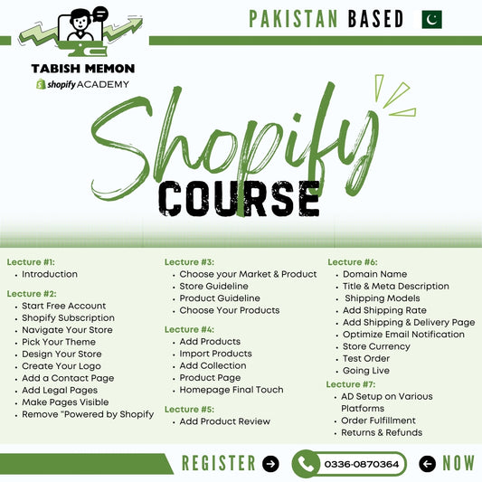 Shopify Dropshipping Course Pakistan Based